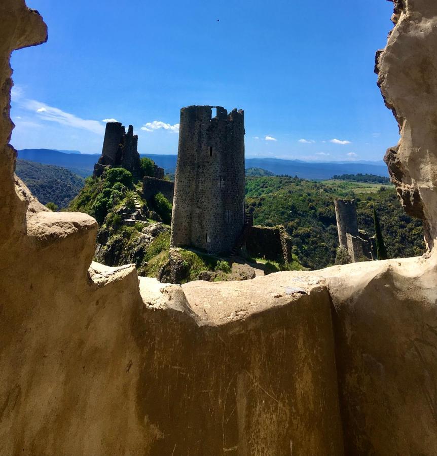 Château Cabaret: Luxury Cathar Retreat with Panoramic Terrace Lastours Exterior photo